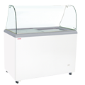 Showcase Display Freezers with Flat Glass Sliding Lids